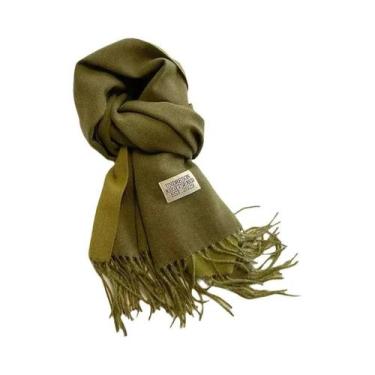 Imagem de Cachecol De Cashmere Dupla Face Quente Com Franjas Em Diferentes Cores