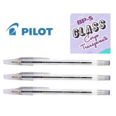 Imagem de Kit Com 3 Canetas Esferográficas Pilot BP-S Glass PRETA