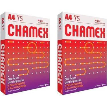 Imagem de Kit 2 Pacotes Papel Sulfite A4 Chamex Com 500 Folhas 75g - Congratulat