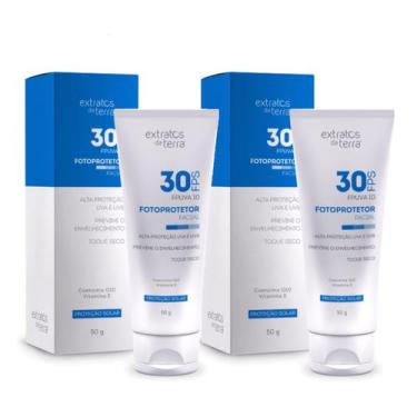 Imagem de Kit 2 Protetor Facial Foto protetor fps30 50g - Extratos da Terra