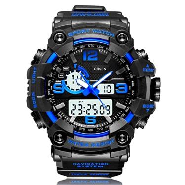 Imagem de Relógio Digital Masculino Camuflado Militar Tela Led Relógio de Pulso Esportivo A Prova D'água Multifuncional (C1)