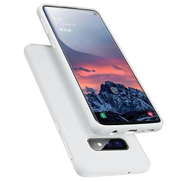 Imagem de E Segoi Capa para Samsung Galaxy S10e, capa de borracha de gel de silicone líquido à prova de choque, almofada de forro de microfibra macia compatível com Galaxy S10E (apenas) 5,8 polegadas - branca