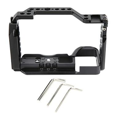 Imagem de Câmera em forma de coelho, liga de alumínio de alta resistência Fotografia preta Resistência à corrosão em gaiola de câmera com chave hexagonal para luzes de vídeo para