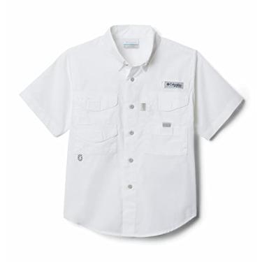 Imagem de Columbia Camiseta de manga curta para meninos PFG Bonehead, algodão, ajuste relaxado, branca