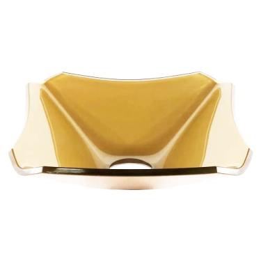 Imagem de CUBA DE VIDRO QUADRADA CHANFRADA 34CM DOURADO REAL