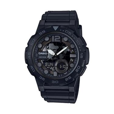 Imagem de Casio Men's 'CLASSIC' Quartz Stainless Steel and Resin Casual Watch, Color:Black (Model: AEQ-100W-1BVCF)