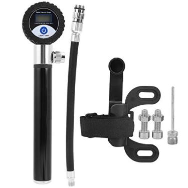 Imagem de Keenso Bomba de ar portátil para bicicleta, inflador manual de pneu 120PSI LCD de alta pressão para bicicleta de estrada, mountain bike e bola (preto)