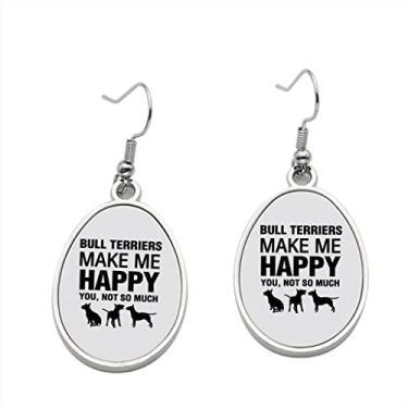 Imagem de Brinco Bull Terriers Make Me Happy - Brincos com pingente para meninas - Presente de festa de aniversário dos namorados