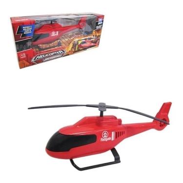Imagem de Brinquedo Helicóptero Vermelho Bombeiro Resgate Na Caixa