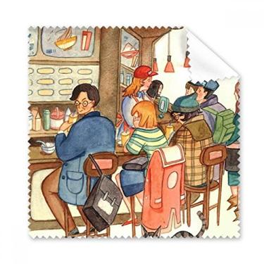 Imagem de Miaoji Pintura Gato Restaurante Catch Rat, Pano de Limpeza para Limpeza de Tela, 5 peças