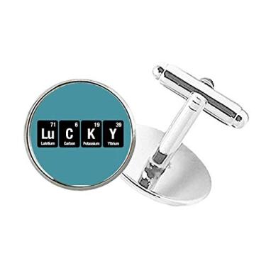 Imagem de DIYthinker Lucky Chemical Element Science abotoaduras de botão redondo