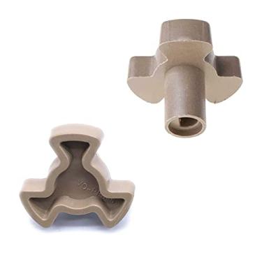 Imagem de QJF 2 peças 0,59 polegadas eixo de micro-ondas, acoplador de mesa giratória de micro-ondas, suporte de guia de rolo de forno de micro-ondas pequeno eixo da bandeja do acoplador, substituição do acoplamento de acionamento da bandeja de vidro