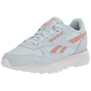 Imagem de Reebok Tênis feminino clássico de couro Sp, Azul de vidro/Canyon Coral, 11