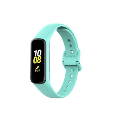 Imagem de Pulseira Extra Compatível com Galaxy Fit2 Sport Silicone Cores Vivas (Verde Tiffany)