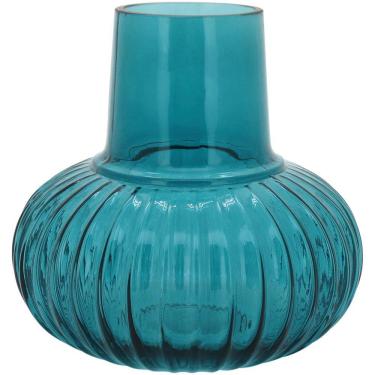 Imagem de WAVE VASO 18x18x18cm VIDRO AZUL