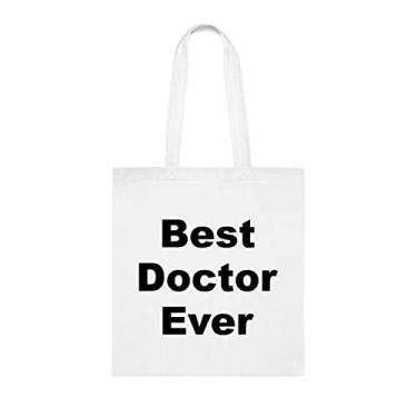 Imagem de Bolsa Tote Doctor Best Doctor Ever Bag, Doctor Presente, Presente para Médico, Bolsa de Ombro Médico, Bolsas Reutilizáveis, Ideia de Presente para Cesta de Aniversário, Branco
