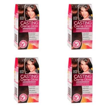 Imagem de Kit 4 Und Tintura L'oréal Casting Creme Gloss 500 Castanho Claro 40ml