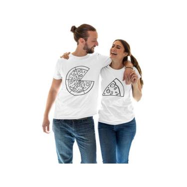 Imagem de Kit Love Com 2 Camisas Camisetas Dia Dos Namorados Casal Branca - Del