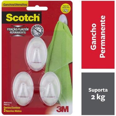 Imagem de Gancho 3M SCOTCH Transparente Medio 3 Unidades