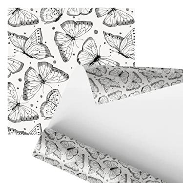 Imagem de Papel De Parede Adesivo Borboletas Preto e Branco 2,80m