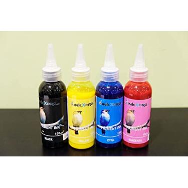 Imagem de Refil de tinta pigmentada de alta qualidade da marca INKXPRO 4 x 100 ml para impressora Epson Workforce 7010 7520 3540 3520 3620 3640 7610 7620