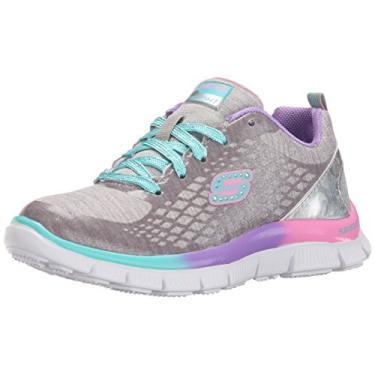 Imagem de Tênis infantil Skechers Skech Appeal (criança pequena/criança grande), Silver/Multi, 11.5 Little Kid