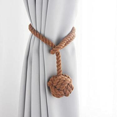 Imagem de Suportes de cortina Simples estilo europeu alça de cortina multicolor borla alça de corda de algodão poliéster-algodão gancho acessórios de cortina, T11,1 Pçs