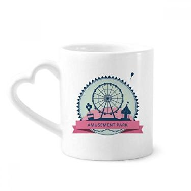 Imagem de Caneca padrão roda gigante preta parque de diversões café cerâmica copo de coração de vidro