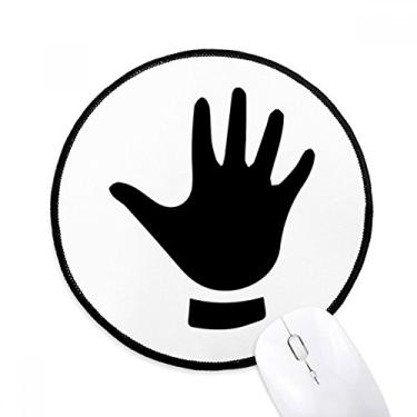 Imagem de DIYthinker Tapete de mouse com padrão de contorno de cinco gestos desktop escritório tapete redondo para computador