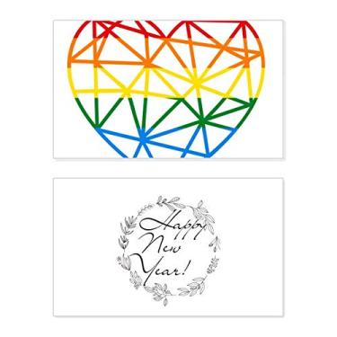 Imagem de Rainbow Gay Lesbian Modelling Heart LGBT Ano Novo Festival Cartão de felicitações Mensagem Presente