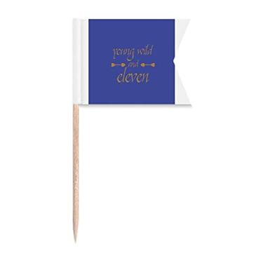 Imagem de Eleven Young Numbers Bandeiras de palito de dente para marcação de bolo de festa, prato de queijo