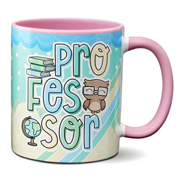 Imagem de Caneca Professor Profissional Coruja Livros Presente Fofo (Rosa)
