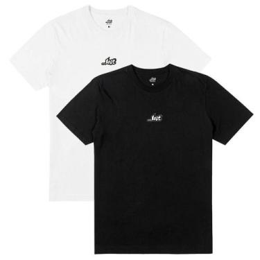 Imagem de Kit 2 Camisetas Lost Branding Sm23 Masculina Branco/Preto - ...Lost