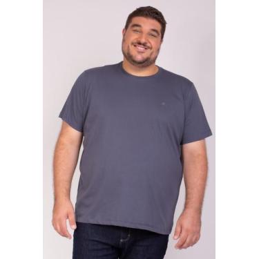 Imagem de Camiseta Básica 100% Algodão Chumbo Plus Size - Camisaria Vitta