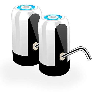 Imagem de Kit 2 Bombas Elétrica para Galão de Água 20 Litros Mineral Recarregável Portátil Cor:Branco (UT)