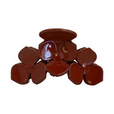 Imagem de Clipe de mandíbula chique com 3 flores juntas em preto ou marrom, Light Brown, 3.5 Inch