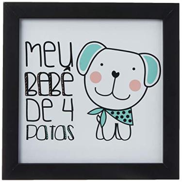 Imagem de Arte Maníacos Quadro Decorativo Meu Bebê de 4 Patas Cão - 20x20cm (Moldura caixa em laca preta)
