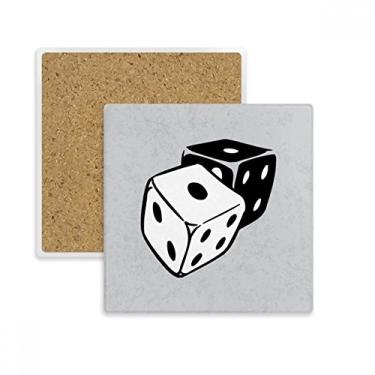 Imagem de Porta-copos quadrado de ilustração em preto e branco, porta-copos com suporte de subplaca para caneca