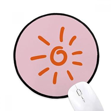 Imagem de Mouse pad com pintura à mão laranja Sun Weather Pad Desktop Office Tapete redondo para computador