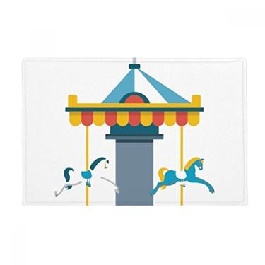 Imagem de DIYthinker Tapete para porta de banheiro com ilustração de carrossel Amazing Funny Park Tapete antiderrapante