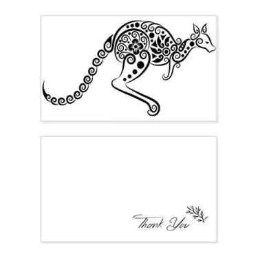 Imagem de Ilustração de esqueleto Canguru sabor Austrália, cartão de agradecimento, aniversário, saudação, casamento, agradecimento