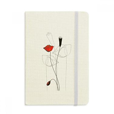 Imagem de Caderno de milho com arte abstrata Red Flower Bud, capa dura em tecido, diário clássico