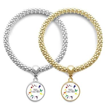 Imagem de DIYthinker LGBT Bracelete com pingente de bandeira de arco-íris Yap I Am Men Lover Joia para presente de casal