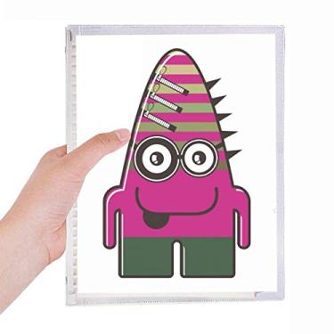 Imagem de Caderno de Monstro Alienígena Rosa do Universo Folhas Soltas Diário Recarregável