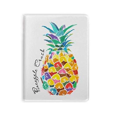 Imagem de Caderno de frutas tropicais aquarela PineFruit Caderno Diário capa macia