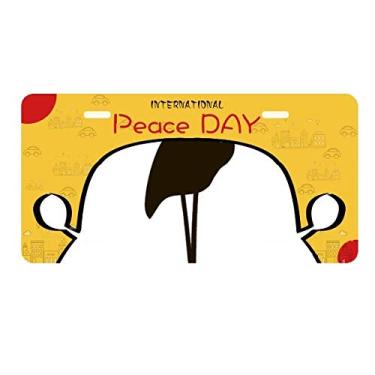 Imagem de DIYthinker Placa de carro com estampa de flamingo preto para decoração de carro, dia da paz