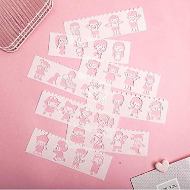 Imagem de KKmoon Estênceis de desenho multifuncionais Linhas retas e onduladas Réguas vazadas Modelos PP de design reutilizáveis ​​para crianças Alunos Pintura DIY Artesanato Livro de recortes Jornal Álbum de