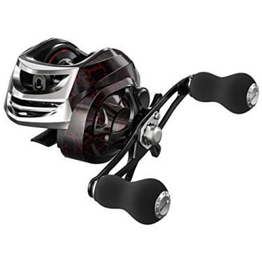Imagem de Lizard Molinete de pesca leve para baitcasting com rolamentos de aço inoxidável blindados 13+1, fibra de carbono, proporção de engrenagem 6.3:1, carretel baitcaster ultra suave para água salgada ou doce