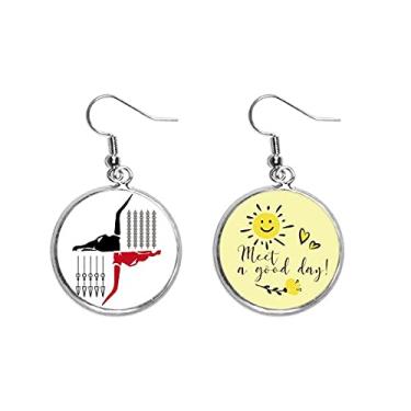 Imagem de Brincos de flechas cromáticas com aberração de orelha, brincos de flor de sol, joias modernas