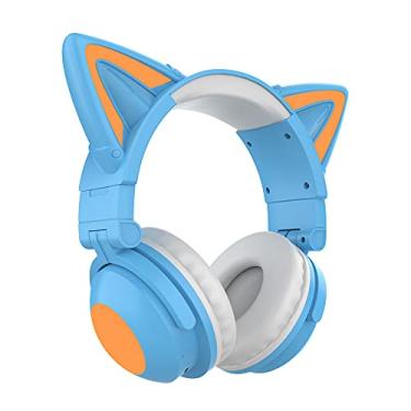 Headphone Headset Gatinho Orelha De Gato Com Led Fone De Ouvido Lt30 (Azul)
